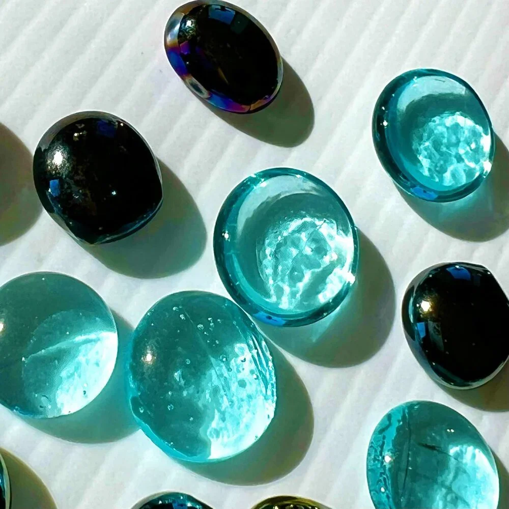 Flat Glass Marbles * Gemstone Vase Filler Pebbles, Aquarium